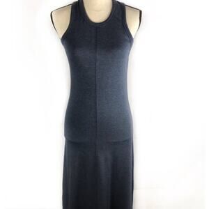 Lou & Grey Signature Soft Racerback Dress Gray Sleeveless Midi Women's Size XS